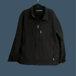 WEATHERPROOF MENS BLACK FLEECE LINE POCKETS ZIP-UP CLOSURE JACKET SIZE XXL
